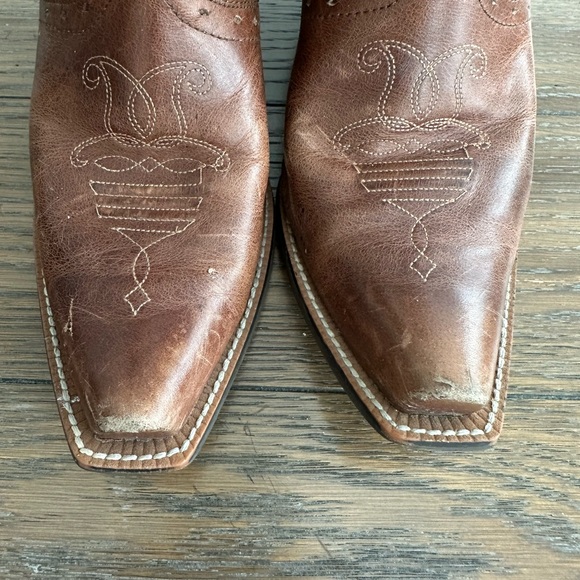Ariat Sonora Brown Leather Boots Size 8 B - Picture 7 of 11